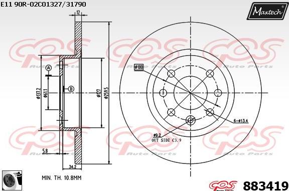 Maxtech 70200757 - Ремкомплект, тормозной суппорт autodnr.net