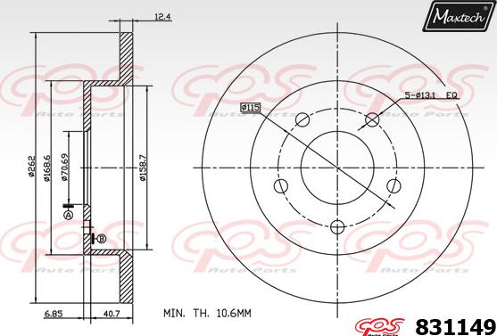 Maxtech 70200767 - Ремкомплект, гальмівний супорт autocars.com.ua