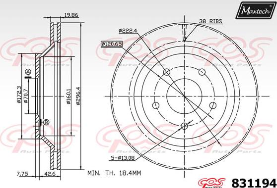 Maxtech 70200768 - Ремкомплект, гальмівний супорт autocars.com.ua