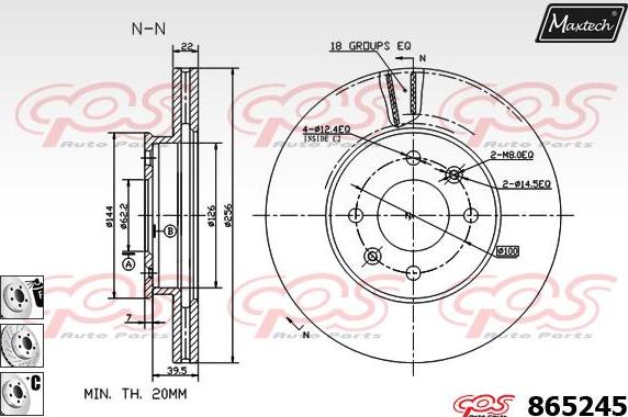 Maxtech 70200772 - Ремкомплект, гальмівний супорт autocars.com.ua