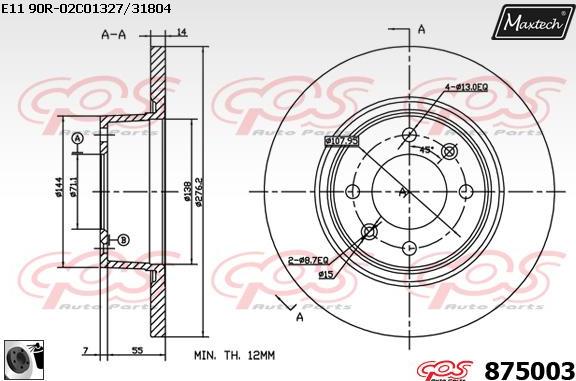 Maxtech 70200775 - Ремкомплект, гальмівний супорт autocars.com.ua