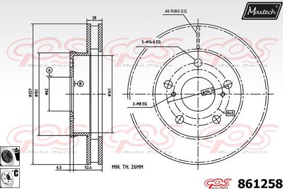 Maxtech 70200807 - Ремкомплект, гальмівний супорт autocars.com.ua