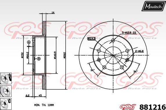 Maxtech 70200812 - Ремкомплект, гальмівний супорт autocars.com.ua