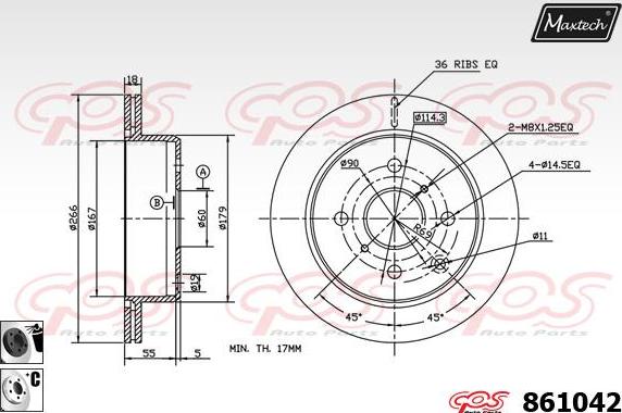 Maxtech 70200816 - Ремкомплект, гальмівний супорт autocars.com.ua