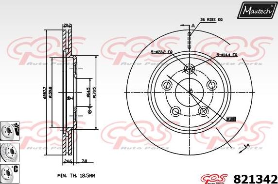 Maxtech 72934033 - Поршень, корпус скоби гальма autocars.com.ua