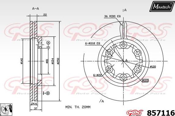 Maxtech 70200842 - Ремкомплект, гальмівний супорт autocars.com.ua