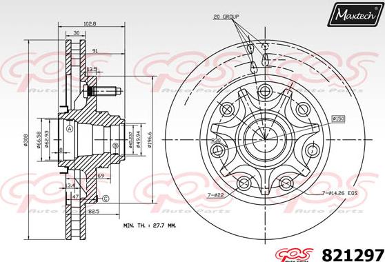 Maxtech 70200859 - Ремкомплект, тормозной суппорт autodnr.net