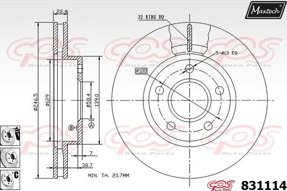 Maxtech 71810211 - Направляючий болт, корпус скоби гальма autocars.com.ua