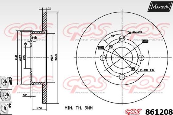 Maxtech 70203002 - Ремкомплект, тормозной суппорт autodnr.net