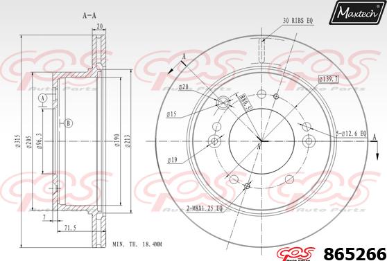 Maxtech 70203011 - Ремкомплект, гальмівний супорт autocars.com.ua