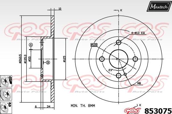 Maxtech 72948044 - Поршень, корпус скоби гальма autocars.com.ua