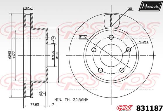 Maxtech 71810008 - Направляючий болт, корпус скоби гальма autocars.com.ua