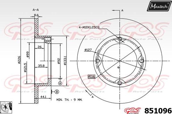 Maxtech 71810010 - Направляючий болт, корпус скоби гальма autocars.com.ua