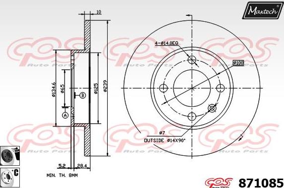 Maxtech 71810014 - Направляючий болт, корпус скоби гальма autocars.com.ua