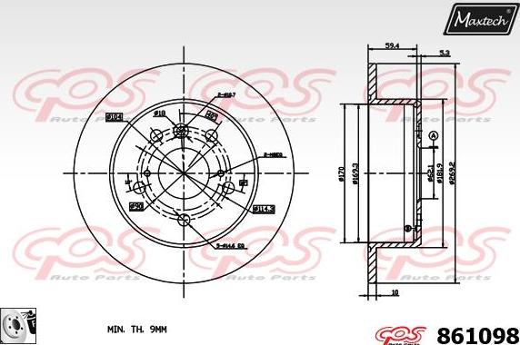 Maxtech 71810018 - Направляючий болт, корпус скоби гальма autocars.com.ua