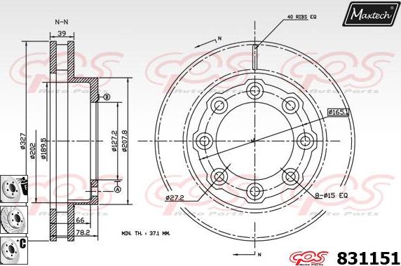 Maxtech 857139 - Гальмівний диск autocars.com.ua