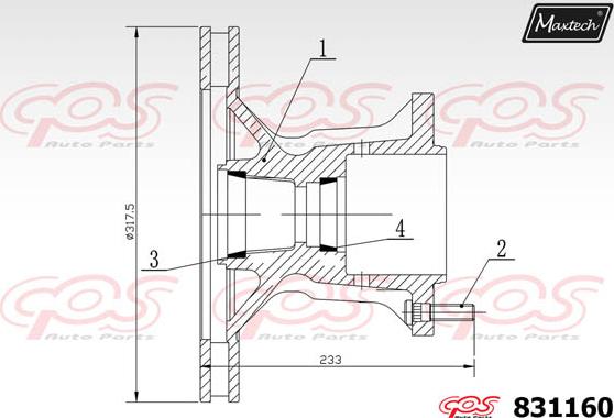 Maxtech 71810027 - Направляючий болт, корпус скоби гальма autocars.com.ua