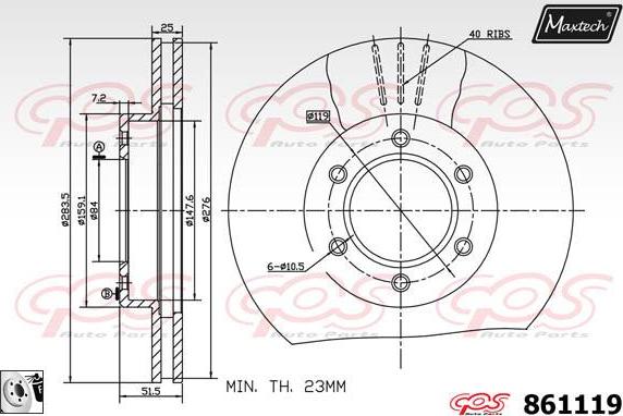 Maxtech 71810030 - Направляющий болт, корпус скобы тормоза autodnr.net