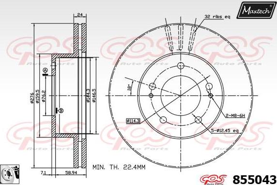 Maxtech 71810031 - Направляючий болт, корпус скоби гальма autocars.com.ua