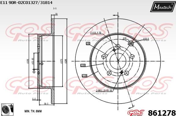 Maxtech 71810035 - Направляючий болт, корпус скоби гальма autocars.com.ua