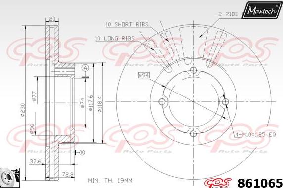 Maxtech 71810044 - Направляючий болт, корпус скоби гальма autocars.com.ua