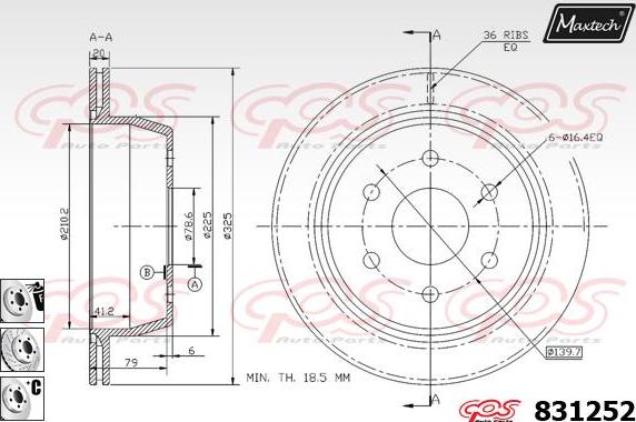 Maxtech 71810056 - Направляючий болт, корпус скоби гальма autocars.com.ua