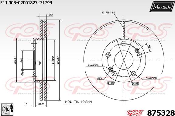 Maxtech 71810058 - Направляючий болт, корпус скоби гальма autocars.com.ua