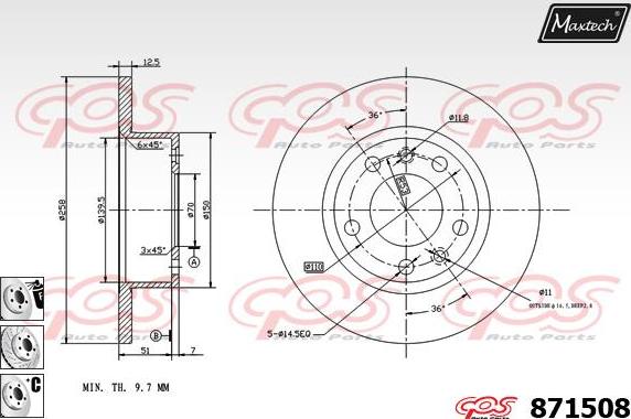 Maxtech 71810068 - Направляющий болт, корпус скобы тормоза autodnr.net