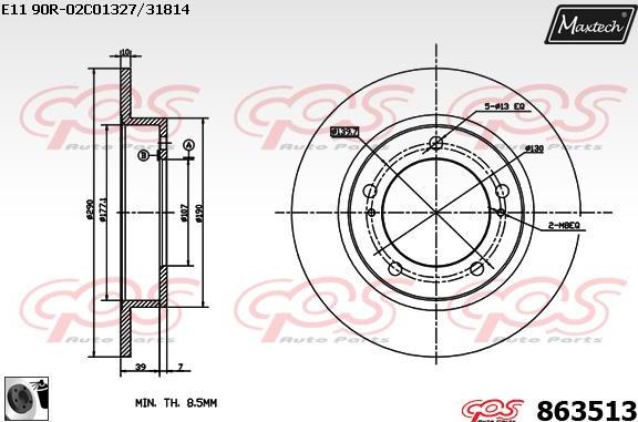 Maxtech 71810075 - Направляючий болт, корпус скоби гальма autocars.com.ua