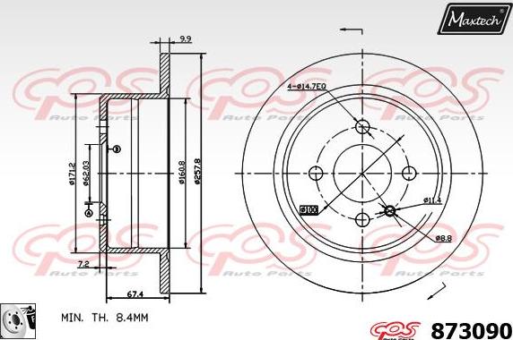 Maxtech 71810086 - Направляючий болт, корпус скоби гальма autocars.com.ua