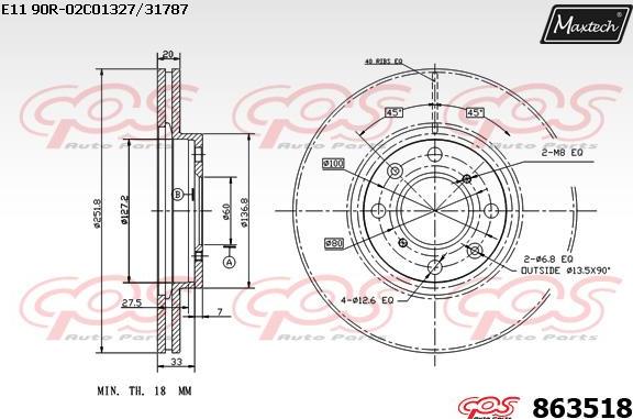 Maxtech 71810105 - Направляючий болт, корпус скоби гальма autocars.com.ua