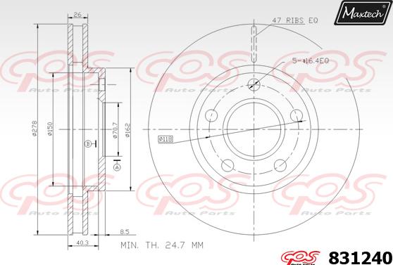 Maxtech 71810109 - Направляючий болт, корпус скоби гальма autocars.com.ua