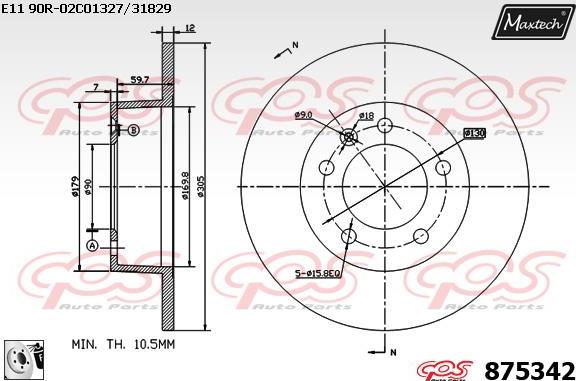 Maxtech 71810113 - Направляючий болт, корпус скоби гальма autocars.com.ua