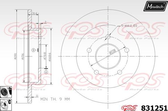 Maxtech 71810115 - Направляючий болт, корпус скоби гальма autocars.com.ua