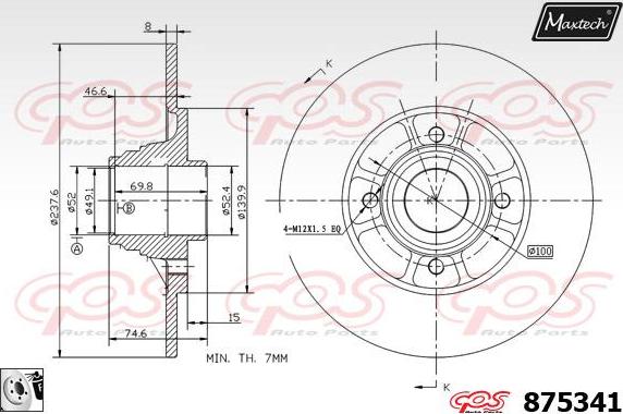 Maxtech 71810116 - Направляющий болт, корпус скобы тормоза autodnr.net