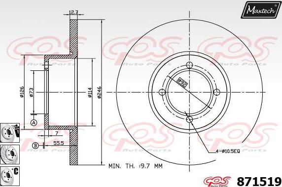 Maxtech 71810168 - Направляючий болт, корпус скоби гальма autocars.com.ua