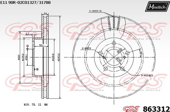 Maxtech 71810133 - Направляющий болт, корпус скобы тормоза autodnr.net