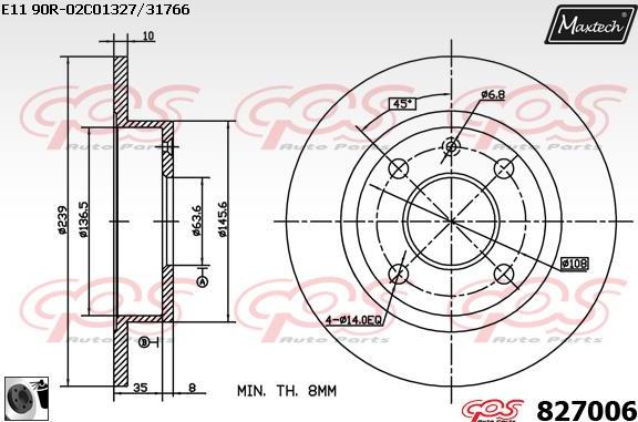 Maxtech 71810137 - Направляющий болт, корпус скобы тормоза autodnr.net