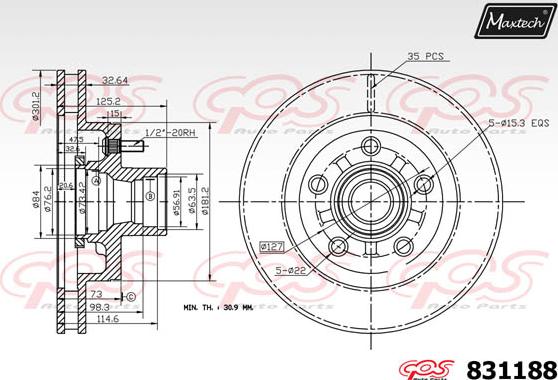 Maxtech 71810145 - Направляючий болт, корпус скоби гальма autocars.com.ua