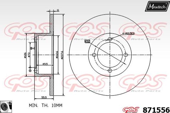 Maxtech 71810147 - Направляючий болт, корпус скоби гальма autocars.com.ua