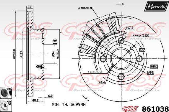 Maxtech 71810152 - Направляючий болт, корпус скоби гальма autocars.com.ua