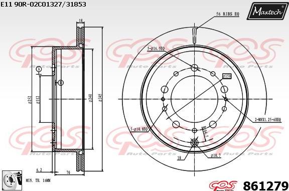 Maxtech 71810159 - Направляющий болт, корпус скобы тормоза autodnr.net