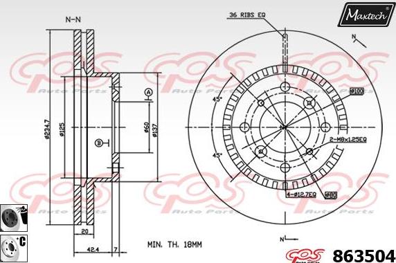 Maxtech 71810183 - Направляючий болт, корпус скоби гальма autocars.com.ua