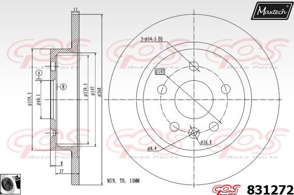 Maxtech 71810184 - Направляючий болт, корпус скоби гальма autocars.com.ua