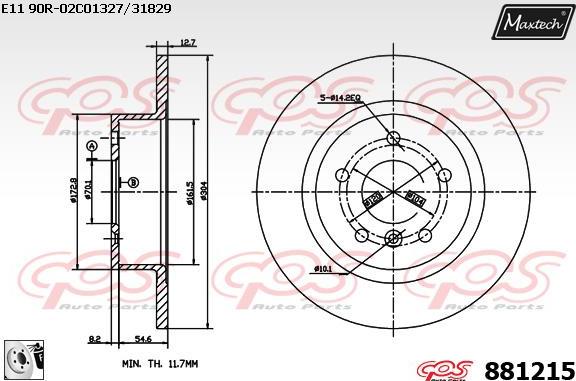 Maxtech 71810195 - Направляючий болт, корпус скоби гальма autocars.com.ua