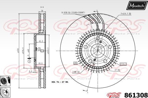 Maxtech 71810200 - Направляючий болт, корпус скоби гальма autocars.com.ua