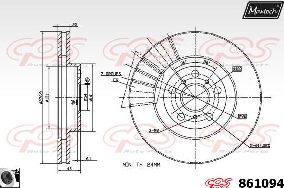 Maxtech 71810208 - Направляючий болт, корпус скоби гальма autocars.com.ua