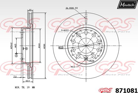 Maxtech 71810212 - Направляючий болт, корпус скоби гальма autocars.com.ua