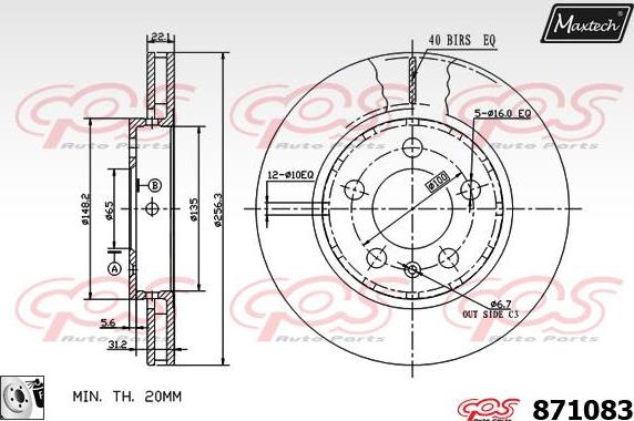 Maxtech 71810220 - Направляющий болт, корпус скобы тормоза autodnr.net