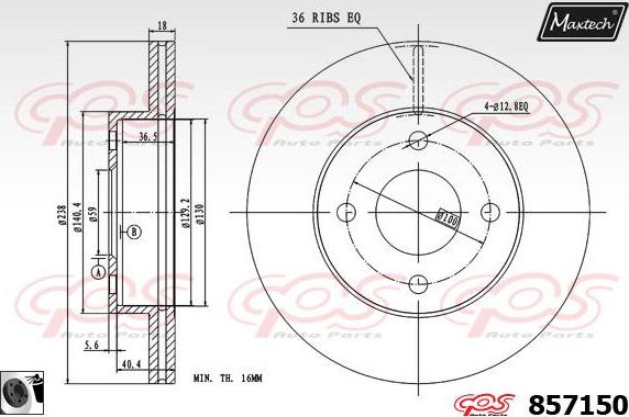 Maxtech 71810224 - Направляючий болт, корпус скоби гальма autocars.com.ua